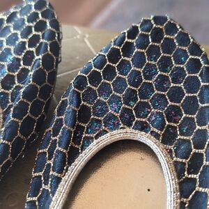 Vintage Glitter Fast Flat Slippers Size 7.5